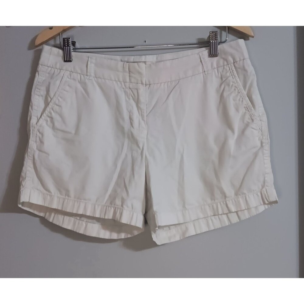 J. Crew 10 White Chino Cotton Beach Boho Minimalist Classic Casual Shorts